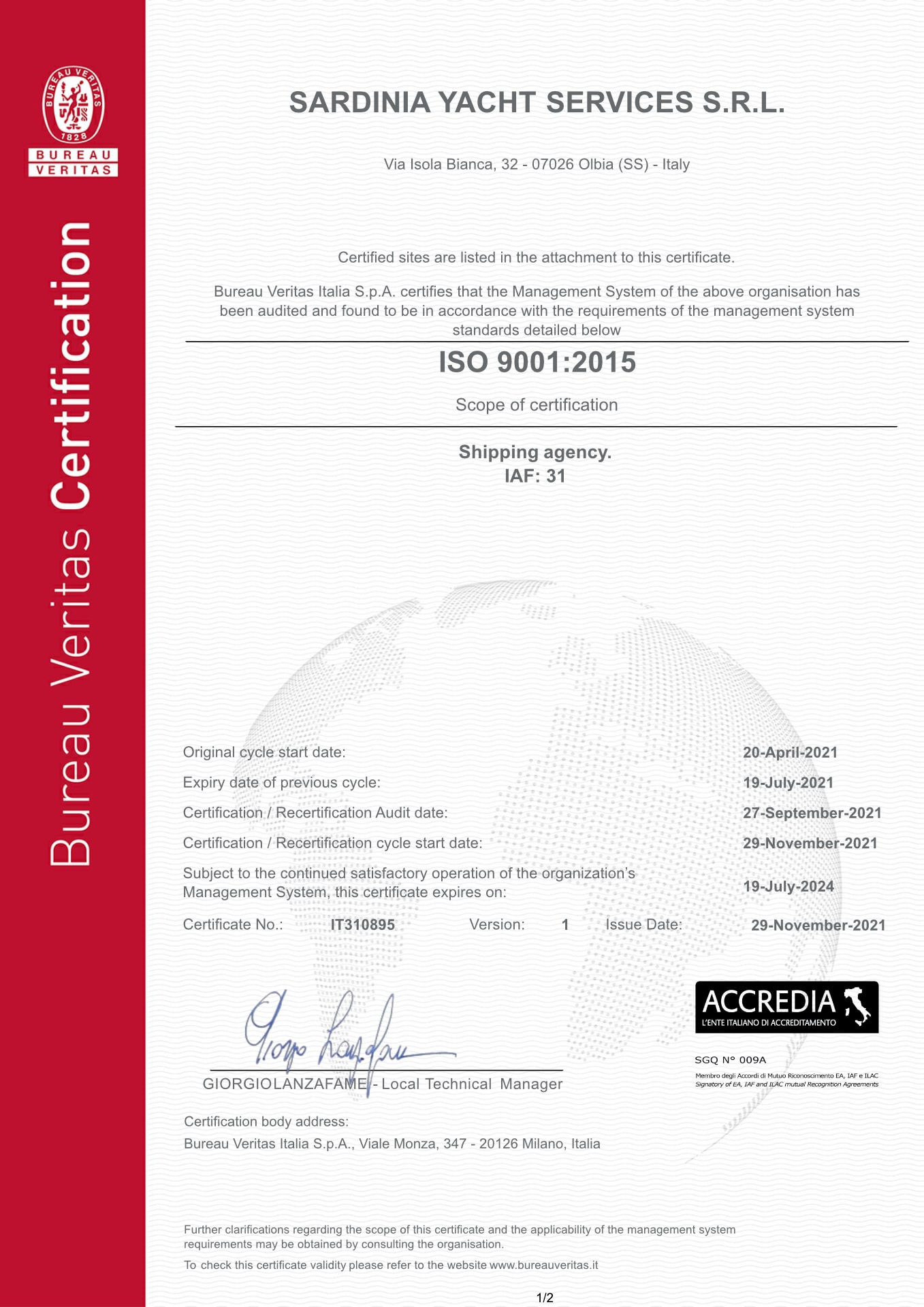 ISO 9001 Certificate 2021